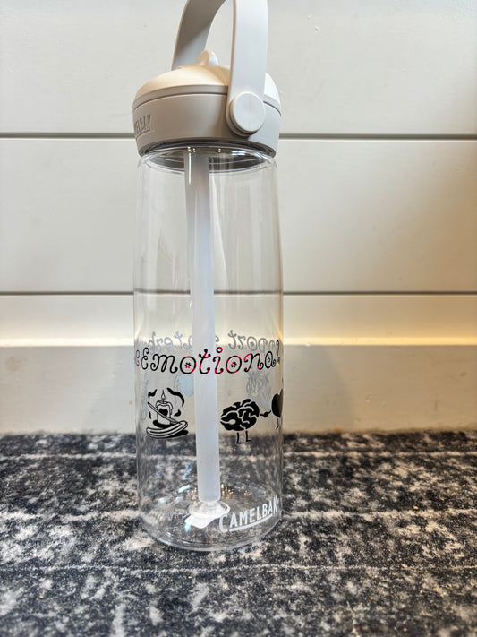 "Emotional support" - Flip straw water bottle