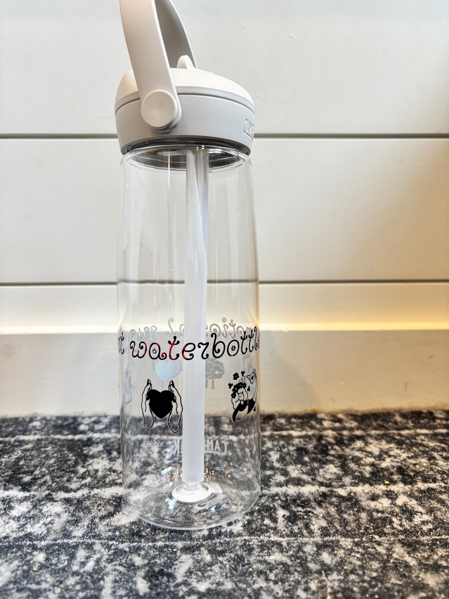 "Emotional support" - Flip straw water bottle