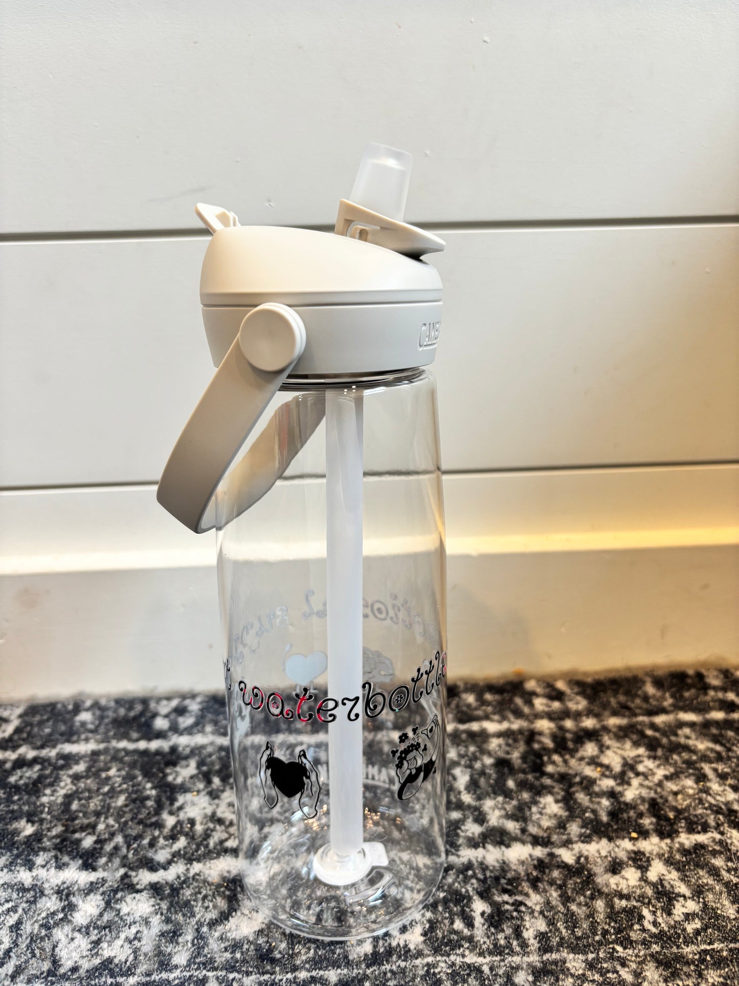 "Emotional support" - Flip straw water bottle